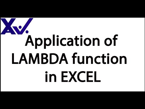 Application of LAMBDA function in EXCEL