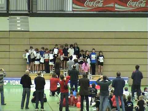 Badminton:  Siegerehrung des U11-Minimannschaftspokals 2009 in Mülheim