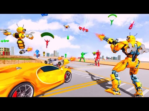 Super Bee Robot Car Transformation City Crime Battle Robot Car City Rescue Mission Android Gameplay