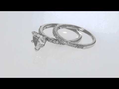 1.88CT Heart Diamond Engagement Ring Set Certified and Appraised at $9,700