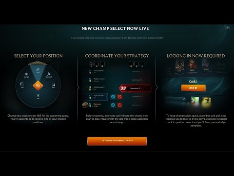 New Champion Select on League of Legends! LIVE ON NORTH AMERICA