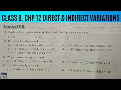 Ex 12 B ( Q1 to Q4 ) Chp 12 Direct & Indirect Variations. Class 8. Oxford Maths 