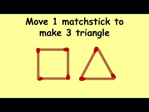 Make 3 triangle by moving only one matchstick | Match stick puzzle #117 | Puzzles with Answer