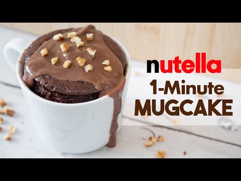 3 Ingredient NUTELLA Mug Cake 🍫 | 1 Minute Microwave Desserts