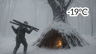 No tent, No sleeping bag - 2 Day’s Extreme Winter Survival Camping (OF/-19C)