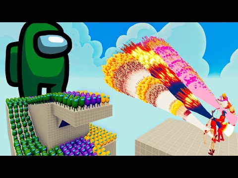 100x AMONG US + 1x GIANT vs 3x EVERY GOD   Totally Accurate Battle Simulator TABS