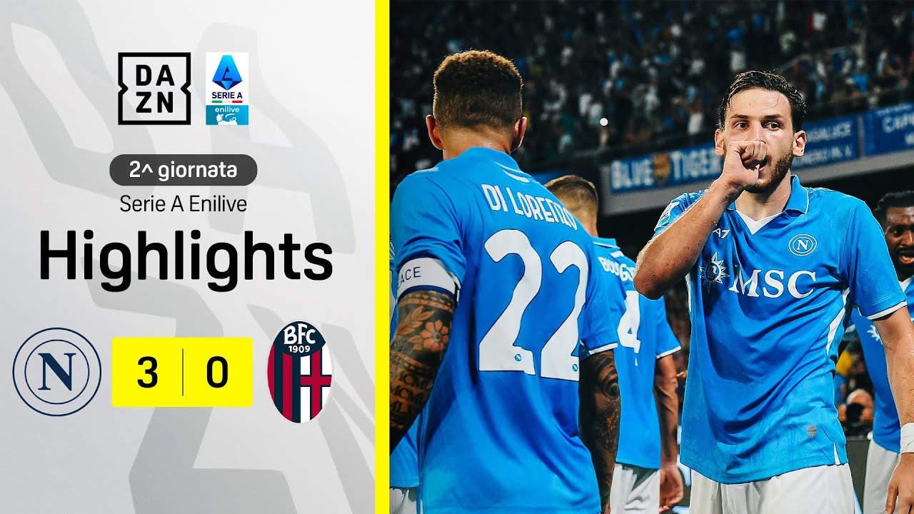 KVARA SHOW e le LACRIME di DI LORENZO: Napoli-Bologna 3-0 | Serie A Enilive | DAZN Highlights
