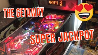 The Getaway - High Speed 2 Pinball machine gameplay with SUPER JACKPOT at the end...