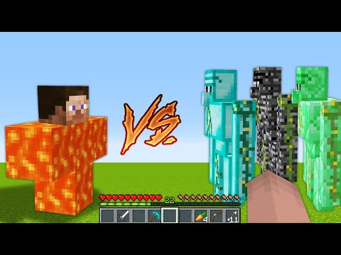 Minecraft LAVA STEVE GOLEM vs ALL GOLEMS BATTLE