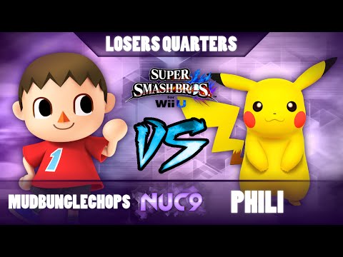 NUC9 – Mudbunglechops (Villager) vs. phili (Pikachu) – Losers Quarters– SSB4