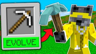 Minecraft Manhunt, But I Can Evolve Items...