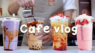 👀한 모금 마시면 기분 좋아지는 스무디🥭알록달록한 음료와 힐링 타임/카페브이로그/Cafe Vlog/ASMR/Tasty Coffee