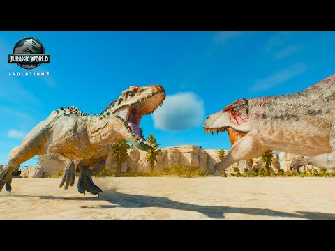 Acrocanthosaurus vs  T-rex indominus rex spinosaurus giganotosaurus jurassic world evolution 3