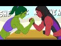 She Hulk VS Red She Hulk Animation Arm Wrestling She Hulk Transformation