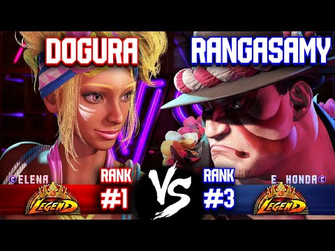SF6 ▰ DOGURA (#1 Rank Elena) vs RANGASAMY (#3 Rank E.Honda) ▰ High Level Gameplay
