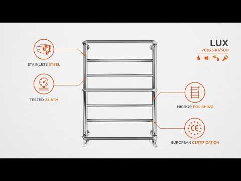 Водяной полотенцесушитель Mario Люкс 1.1.0303.01.P (4820111350353, 700x530, хром/сатин/белый глянец/черный матовый/золото/бронза)