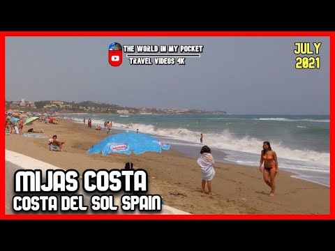 MIJAS Costa Beach | CALA DE MIJAS | Beach Walk Spain 4k | Costa del Sol, Malaga BEACHES