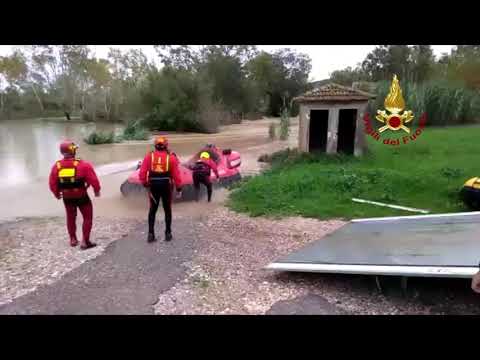 Alluvione Grosseto - Intervento VVFF con Hovercraft