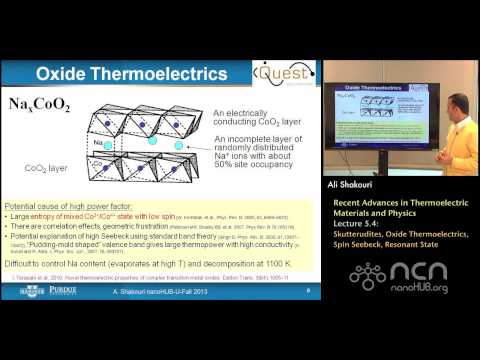 nanoHUB-U Thermoelectricity L5.4: Recent Advances - Skutterudites, Oxide Thermoelectrics, etc.