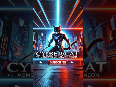 CyberCat vs. The Shadow Monster Epic Battle in Neon City! #cartoon #funny #cat #animation #movie