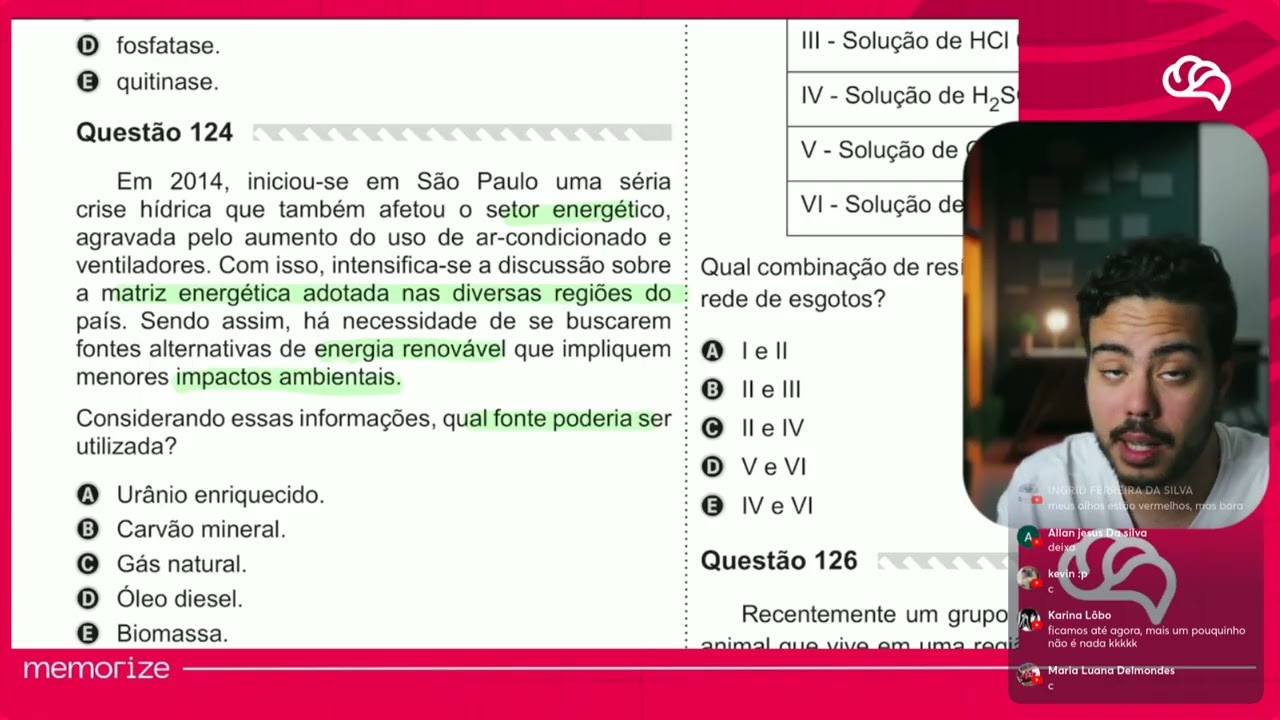Resolução em Vídeo — Questão 124 ENEM 2019 PPL