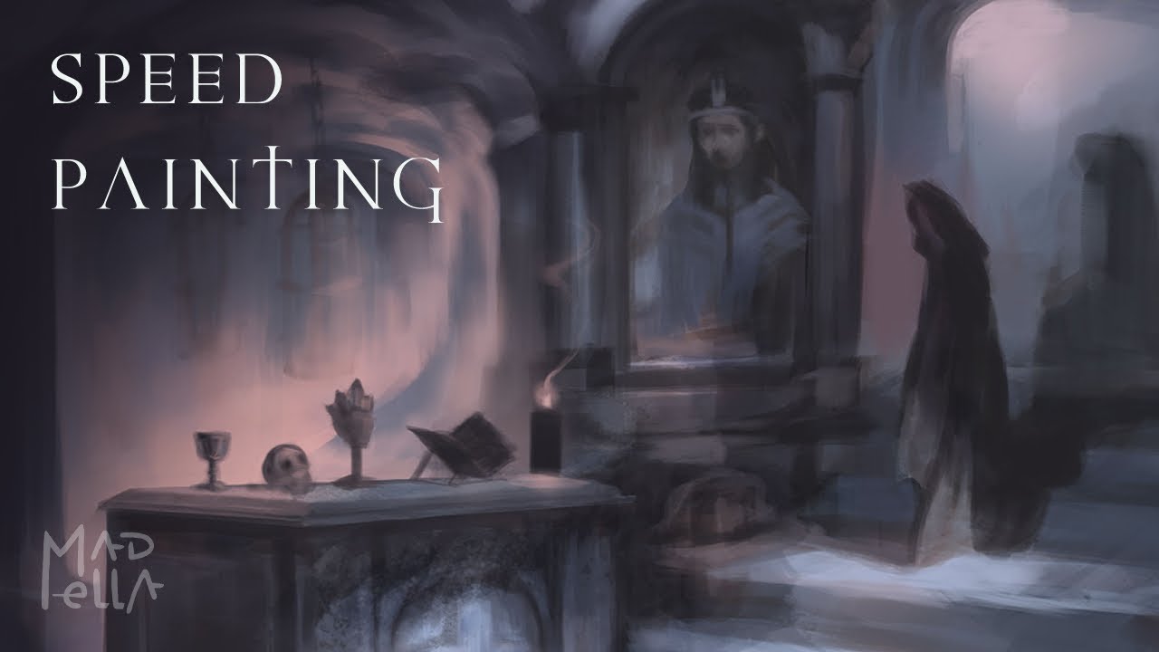 Environment concept art Speed paint | The Black Queen's Crypt (Clip Studio Paint) Dark fantasy