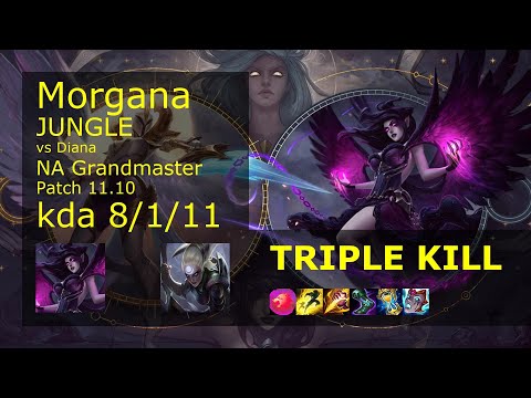 Morgana Jungle vs Diana - NA Grandmaster 8/1/11 Patch 11.10 Gameplay