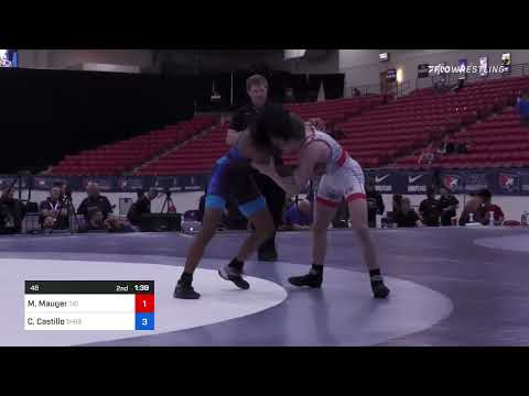 48 Lbs Rr Rnd 3 - Mack Mauger, Team Idaho Wrestling Club Vs Christian Castillo, Thorobred Wrestlin