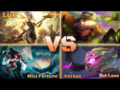 Teemo & Vel'koz Vs Miss Fortune & Lux ...