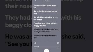 Sk8er boi - Avril Lavigne #lyrics #avrillavigne #music