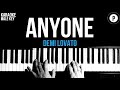 Demi Lovato - Anyone Karaoke SLOWER Acoustic Piano Instrumental Cover Lyrics MALE / HIGHER KEY