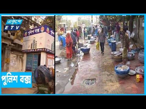ফুটপাত জুড়ে অবৈধ স্থাপনা