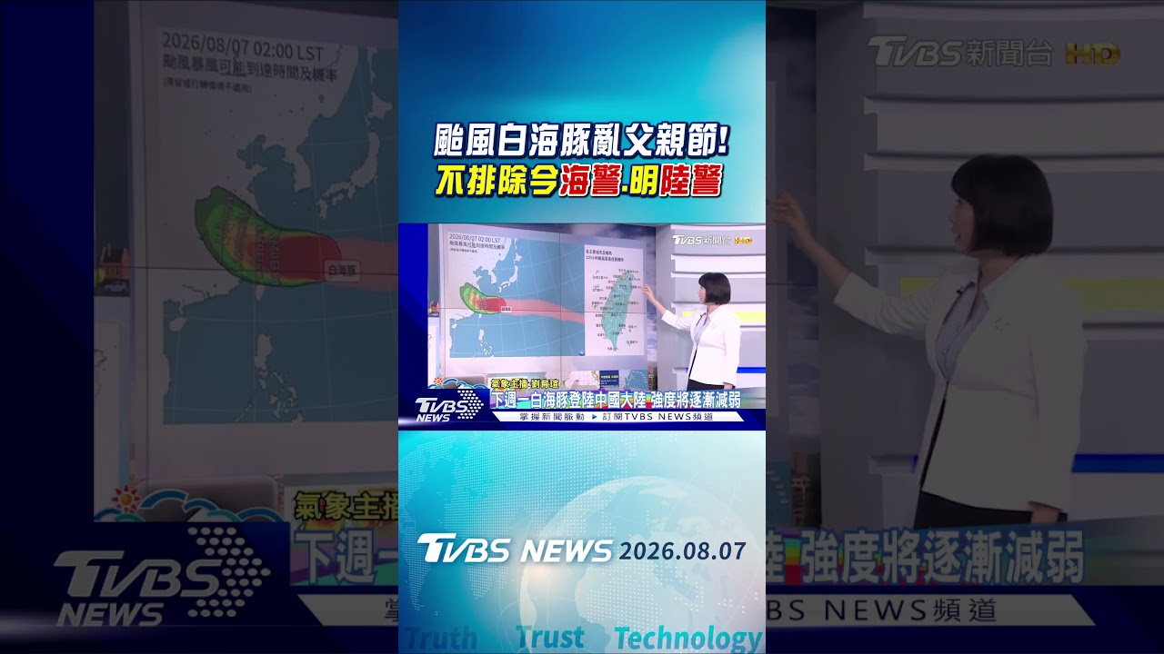 天氣/颱風白海豚亂父親節! 不排除今海警.明陸警｜氣象主播 劉育瑄｜早安氣象｜TVBS新聞 20260807 @TVBSNEWS01
