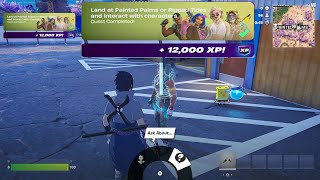 How to EASILY Land at Painted Palms or Ripped Tides and interact with characters in Fortnite Quest!