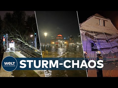 STARKE ORKANBÖEN: Sturmschäden in Norddeutschland - Feuerwehr im Dauereinsatz