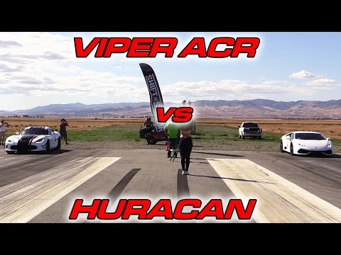 Viper vs Huracan - 1/2 Mile Drag Race!