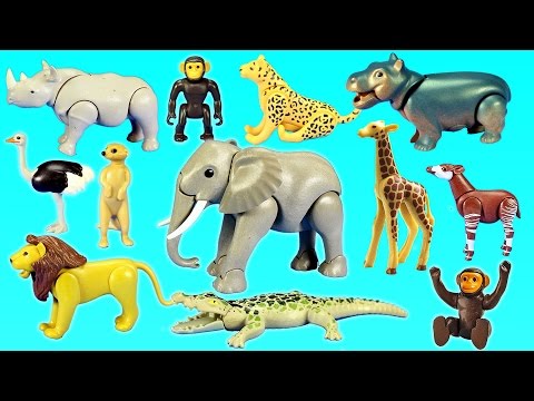 Playmobil African Safari Toy Wild Animals  Watering Hole Building Set For Kids