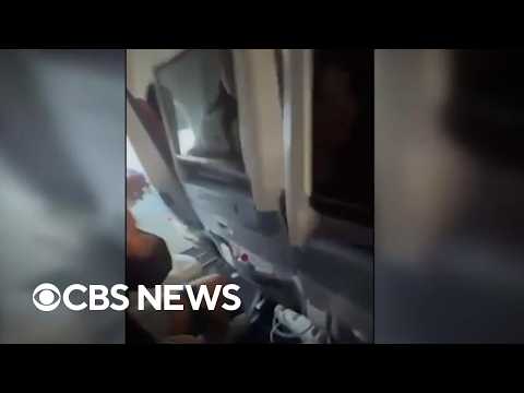 Witness video shows chaos inside Israel-bound plane before emergency landing