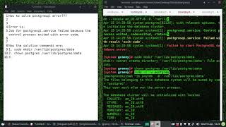 [SOLVED] postgresql.service start error. Job for postgresql failed because process exited with error