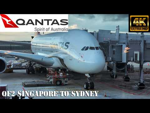 🛬🇸🇬 Qantas QF2 Singapore to Sydney Experience 🇦🇺 🛬 | 4k