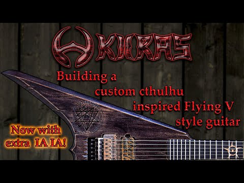 Building UKONKIRVES "Occult" FR6 - custom Flying V style guitar - time lapse - full build.