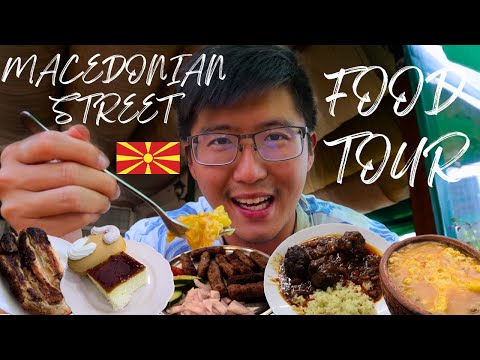 MACEDONIAN STREET FOOD TOUR 🇲🇰 - MOUSSAKA, BUREK, KEBAP, INDIJANKE + TRILECE in Ohrid, Macedonia!