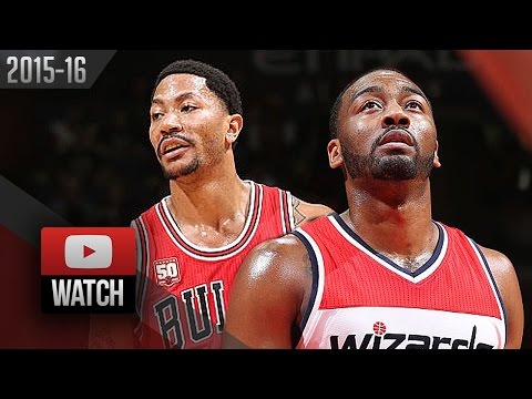 John Wall vs Derrick Rose PG Duel Highlights (2016.03.16) Wizards vs Bulls - ELITE!
