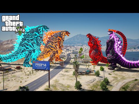 Nuclear Godzilla Earth, Atmoic Godzilla Earth vs Shin Godzilla - Impossible Battle ( GTA V Mods )