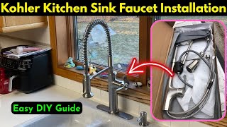 Kohler Sous Kitchen Sink Faucet Installation Easy Guide ||