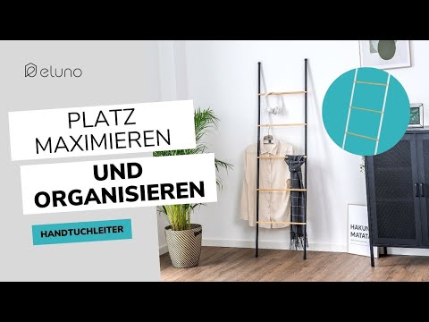 Handtuchleiter 93111 Weiß - Bambus - 45 x 165 x 3 cm