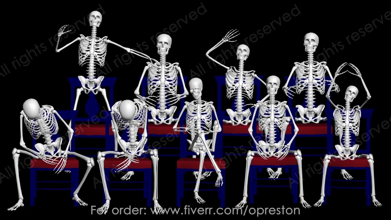 Set di animazioni 3D con scheletro truccato 3 - 25 in 1 Modello 3D