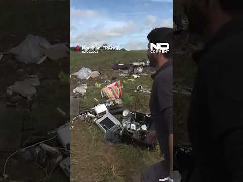 Homes destroyed as rare tornado strikes Brittany’s Morbihan region #nocomment #youtubeshorts #shorts