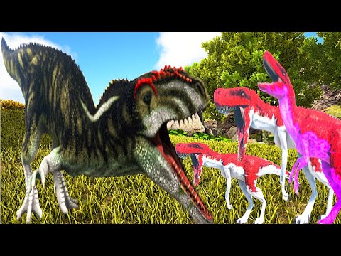 Herrerasaurus Family Was Attacked By A Carcharadontosaurus, Cub Ran Into The Woods! Ark Dino