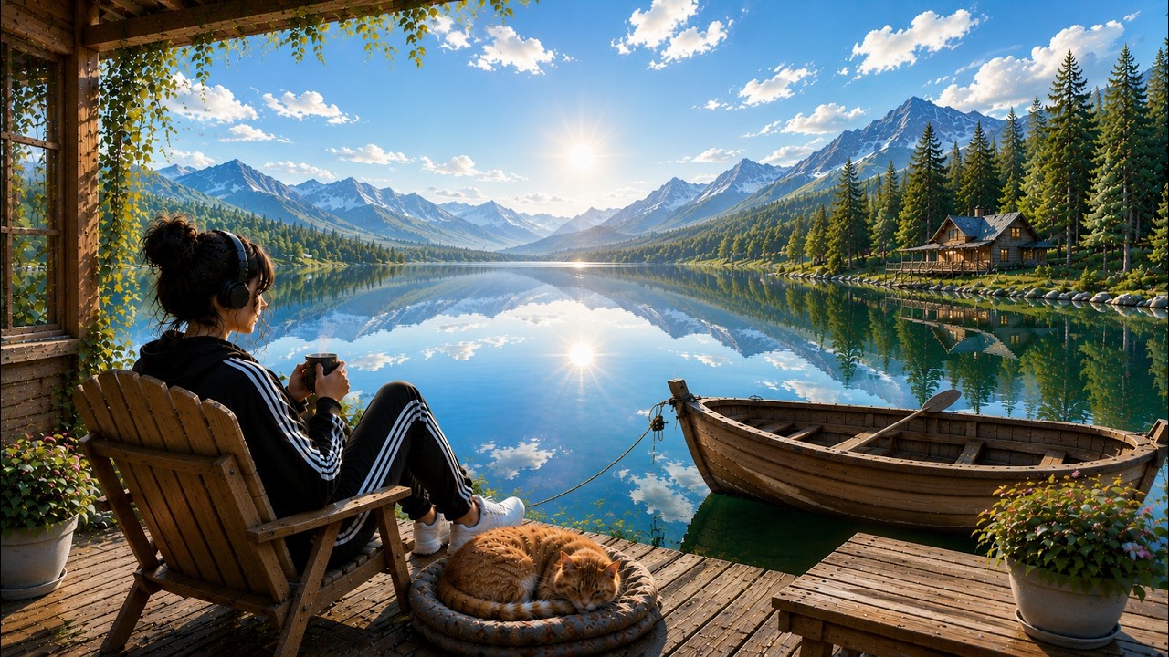 ☕ Cozy Mountain Coffee Lofi 🌿 Peaceful Nature Sounds for Relaxing, Reading & Deep Focus #lofi